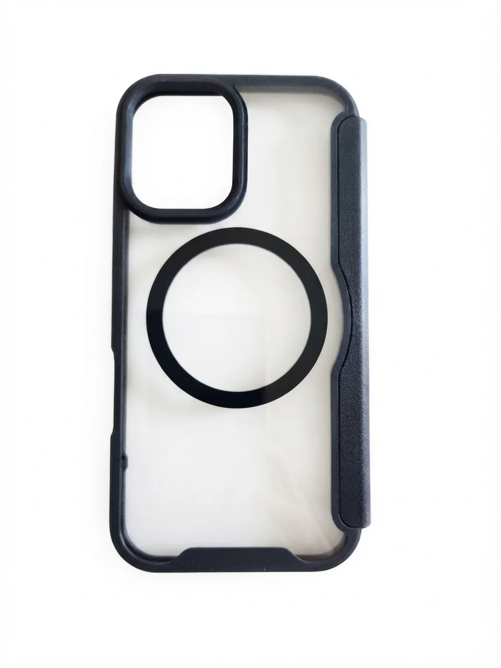 Magnetic Card Holders Flip Clear Back Phone Case for iPhone 16